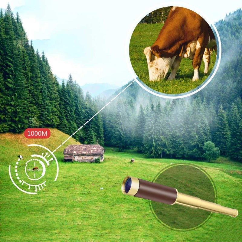 Aubric Pirate Monocular Telescope for Kids & Adults 25x30 High Powered Zoomable Collapsible Brass Handheld Waterproof Telescope Monocular for Cruise Ship Travel Watching Games Hiking Hunting - Image 5